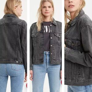 Levi's Strauss Denim Jean Jacket Size Small Black Washed Style #29945-0066